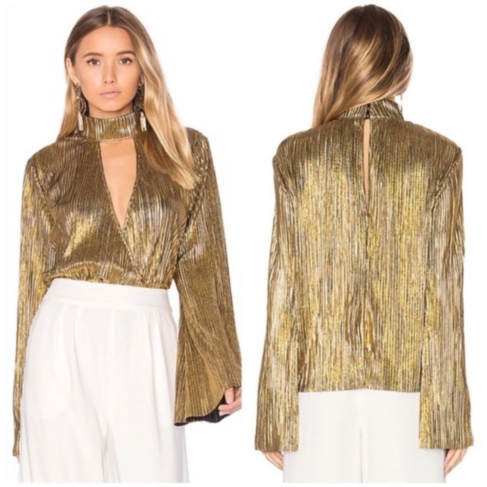 HOUSE OF HARLOW 1960 Lynn Blouse in Gold